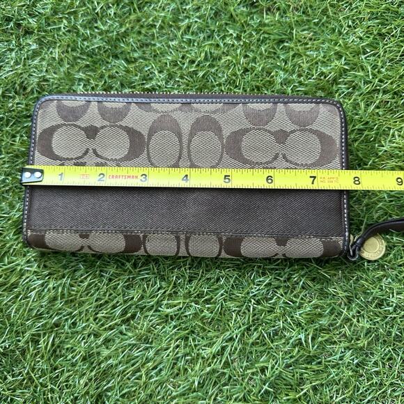 Coach‎ Brown Signature Lurex Stripe Legacy Accordion Zipper Wallet F0742-40753 - Picture 9 of 10